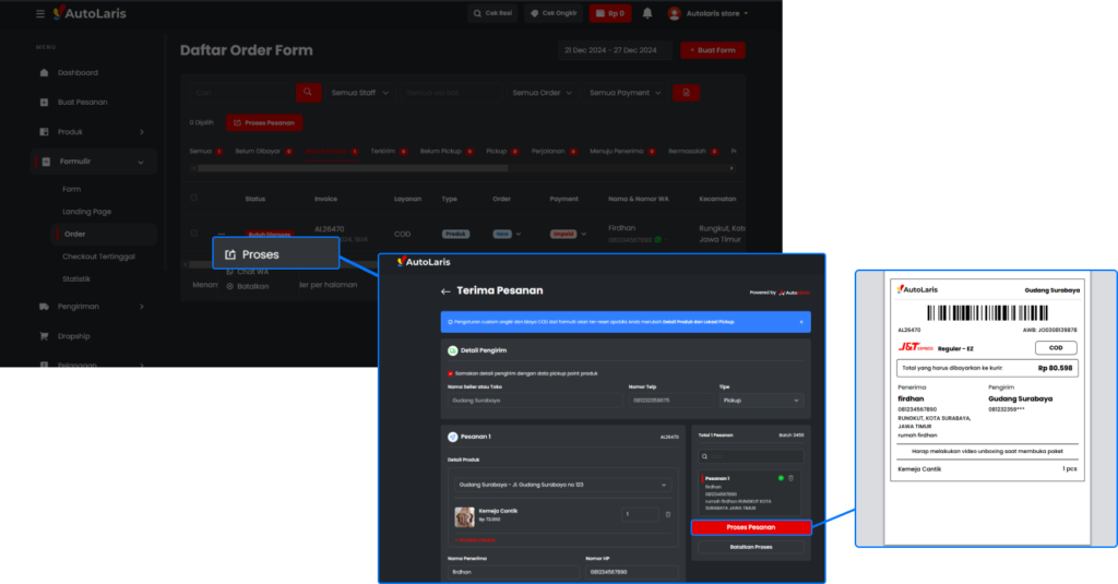 AutoLaris Proses Order Form Resi