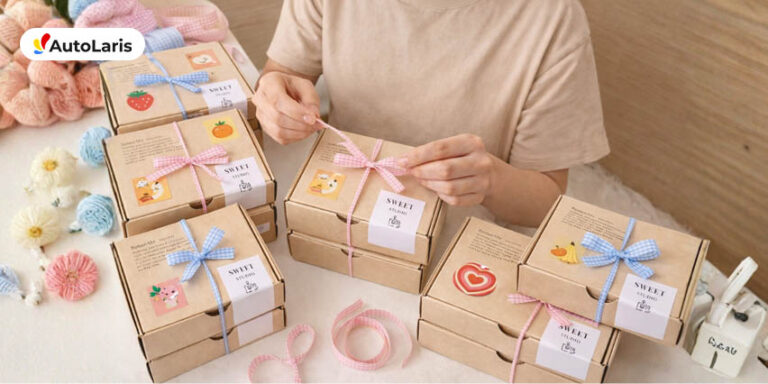 packaging estetik seller scrunchie